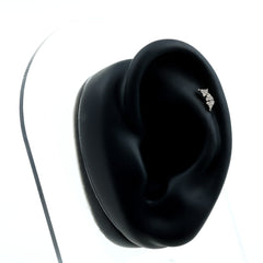 Natural Round Diamond Cluster Curved Helix Earring