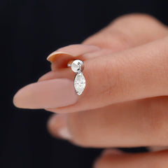 Marquise Diamond Cartilage Dangle Earring