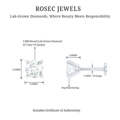 Minimalist Peg Head Set Diamond Nose Pin Stud