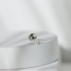 Minimalist Peg Head Set Diamond Nose Pin Stud