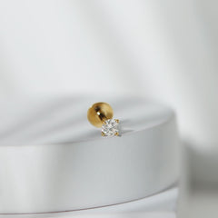 Minimalist Peg Head Set Diamond Nose Pin Stud