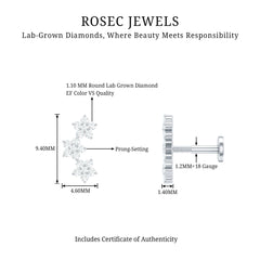 Helix Flower Crawler Earring with Diamond