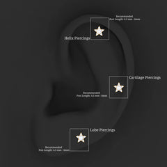 Minimal Diamond Star Celestial Earring for Helix Piercing