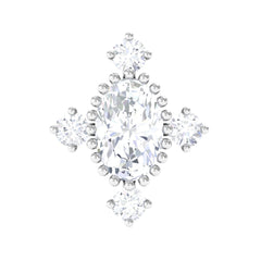 Vintage Inspired Oval Diamond Cartilage Earring