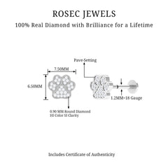 Certified Diamond Paw Cartilage Earring