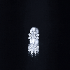 Sparkling Diamond Flower Cartilage Earring with Flat Back