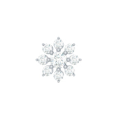 Sparkling Diamond Flower Cartilage Earring with Flat Back