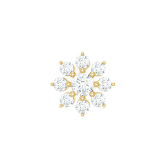 Sparkling Diamond Flower Cartilage Earring with Flat Back