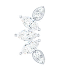 Marquise Diamond Leaf Crawler Earring for Helix Piercing