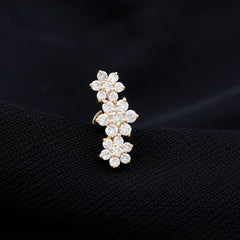 Certified Diamond Flower Crawler Cartilage Earring
