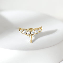 Certified Diamond Whale Tail Earring for Helix Piercing