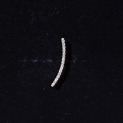 Pave Set Diamond Curved Bar Earring for Cartilage Piercing