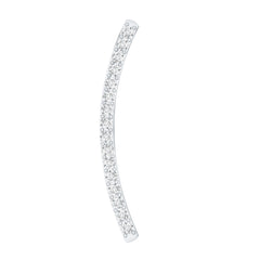 Pave Set Diamond Curved Bar Earring for Cartilage Piercing