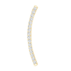 Pave Set Diamond Curved Bar Earring for Cartilage Piercing