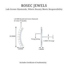 Minimal Diamond Crawler Earring for Cartilage Piercing