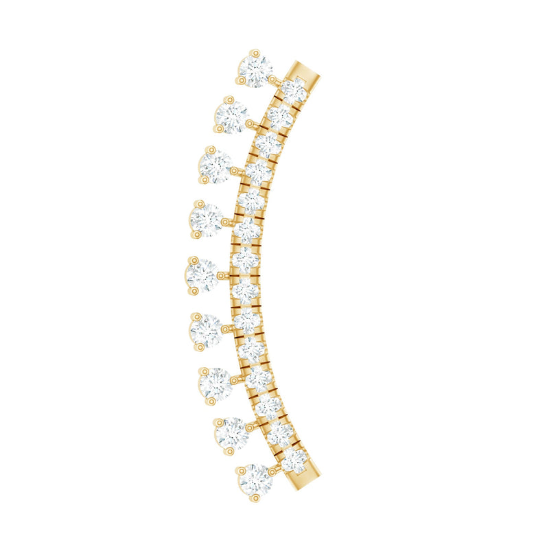 Minimal Diamond Crawler Earring for Cartilage Piercing