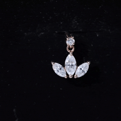 Marquise Diamond Lotus Cartilage Drop Earring