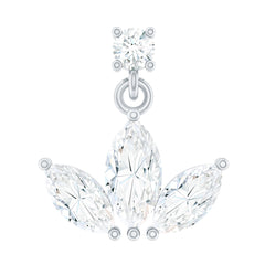 Marquise Diamond Lotus Cartilage Drop Earring