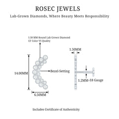 Diamond Curved Crawler Earring in Bezel Set