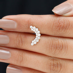 Diamond Curved Crawler Earring in Bezel Set