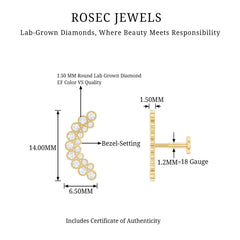 Diamond Curved Crawler Earring in Bezel Set