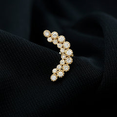 Diamond Curved Crawler Earring in Bezel Set
