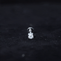 Minimalist Diamond Solitaire Tragus Earring
