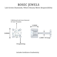 Minimalist Diamond Solitaire Tragus Earring