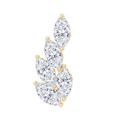 Marquise Diamond Leaf Cluster Earring for Helix Piercing