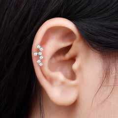 Diamond Leo Constellation Crawler Earring for Helix Piercing