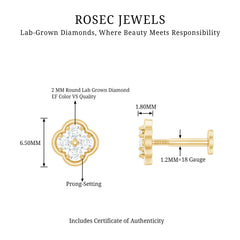 Diamond Flower Cluster Earring for Helix Piercing