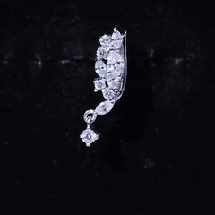 Brilliant Cut Diamond Wing Helix Drop Earring with Flat Back