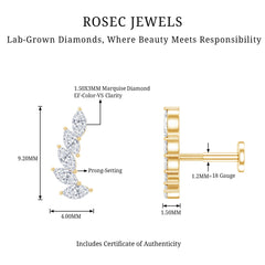 Marquise Diamond Crawler Earring for Helix Piercing