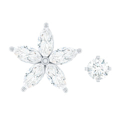 Marquise Diamond Flower Cartilage Earring Set