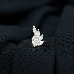 Marquise Diamond Cluster Helix Earring with Flat Back