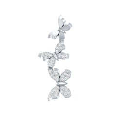 Diamond Butterfly Crawler Earring for Helix Piercing
