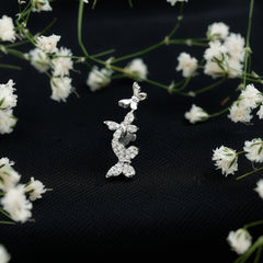 Diamond Butterfly Crawler Earring for Helix Piercing