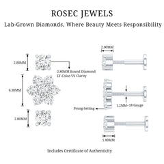Certified Diamond Flower Helix Earring Set of 3