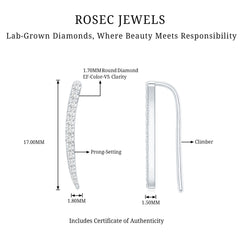 Graduated Style Diamond Climber Helix Earring