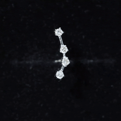 Diamond Aquarius Zodiac Earring for Helix Piercing