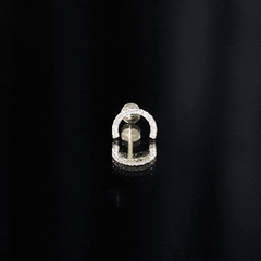 Certified Diamond Half Circle Earring for Piercing