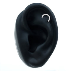 Certified Diamond Half Circle Earring for Piercing