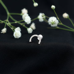 Certified Diamond Half Circle Earring for Piercing