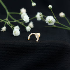 Certified Diamond Half Circle Earring for Piercing