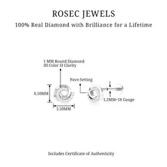 Certified Diamond Spiral Earring for Cartilage Piercing