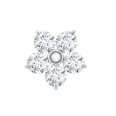 Minimalist Diamond Flower Tragus Earring with Flat Back
