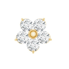 Minimalist Diamond Flower Tragus Earring with Flat Back