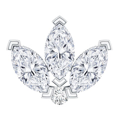 Marquise Diamond Lotus Earring for Cartilage Piercing