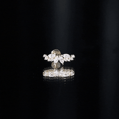 Unique Diamond Crawler Earring for Cartilage Piercing