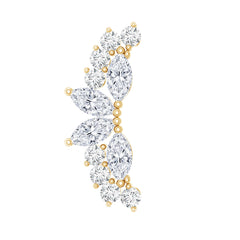 Unique Diamond Crawler Earring for Cartilage Piercing